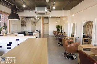 杭州专业美发店装修 理发店装修设计案例 国富装饰